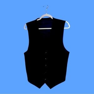 Men’s TH Black Formal Vest with Adjustable Back Waist, Lined, Worn Once Med